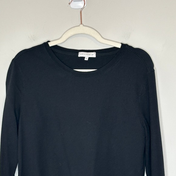 Anatomie Black‎ Crew Neck Long Sleeve Split Hem Tunic Top Women's Size S - Picture 6 of 9